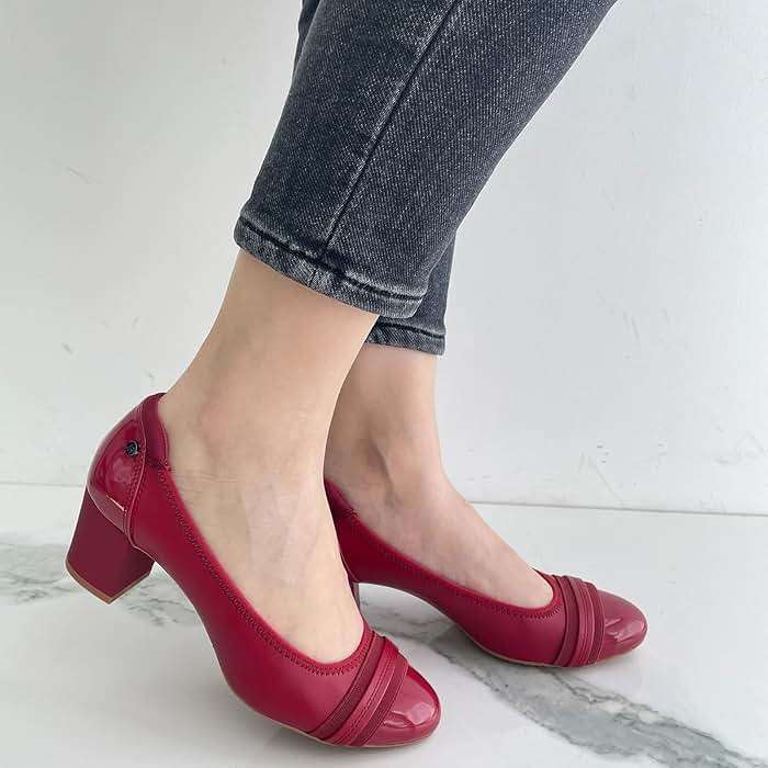 JENN ARDOR Chunky Block Pumps for Women Slip On Low Heel Closed Round Toe Dress Shoes Classic Mid Square Shoes Wedding Party Office Lady Shoes 2 inch - Image 6