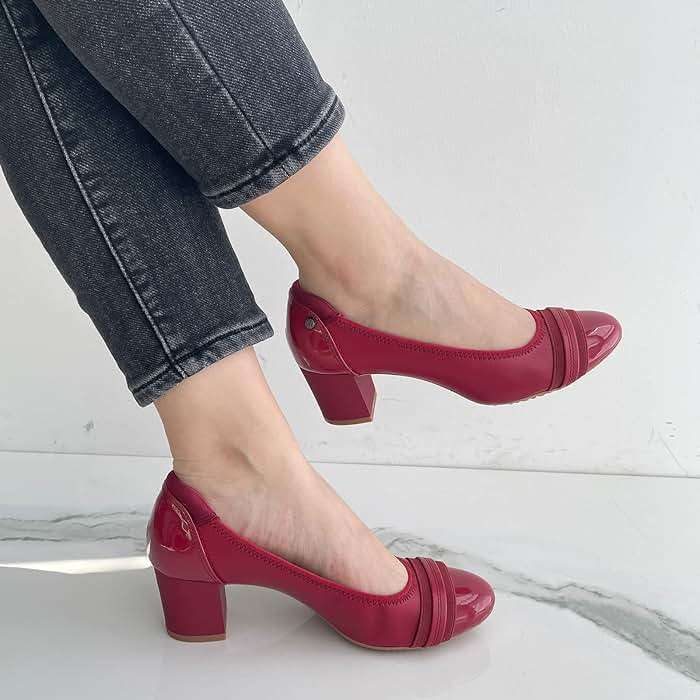 JENN ARDOR Chunky Block Pumps for Women Slip On Low Heel Closed Round Toe Dress Shoes Classic Mid Square Shoes Wedding Party Office Lady Shoes 2 inch - Image 7