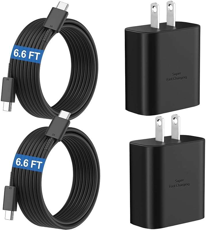 45W Super Fast Charger USB C Android Phone Type C Charger Fast Charging Block with 6.6FT Cord for Samsung Galaxy S26/S26 Ultra/S26+/S25 Ultra/S25/S24 Ultra/S24/S23 Ultra/S22/S21/S20/Note 10, Black - Image 1