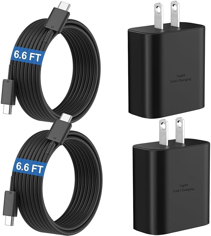 45W Super Fast Charger USB C Android Phone Type C Charger Fast Charging Block with 6.6FT Cord for Samsung Galaxy S26/S26 Ultra/S26+/S25 Ultra/S25/S24 Ultra/S24/S23 Ultra/S22/S21/S20/Note 10, Black - Product Image