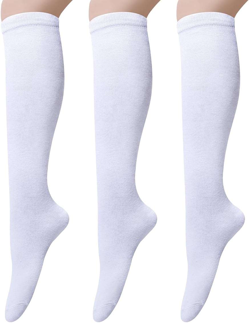 Senker Fashion Women's Knee High Socks Cotton Stockings for Women Long Striped Tube Boot Sock for Casual Outdoor Sport - Image 1