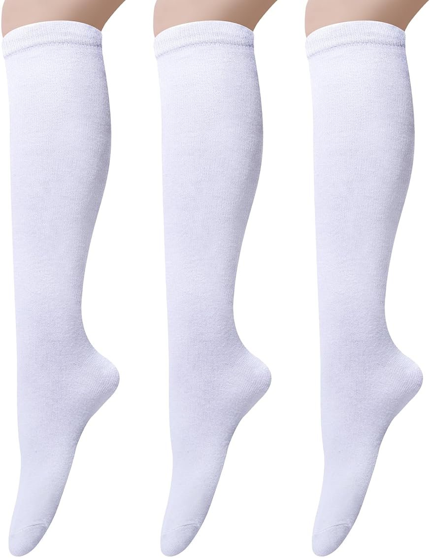 Senker Fashion Women's Knee High Socks Cotton Stockings for Women Long Striped Tube Boot Sock for Casual Outdoor Sport - Product Image