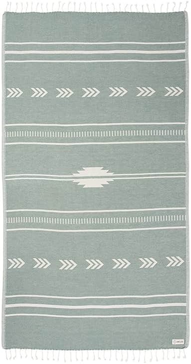 Sand Cloud Turkish Beach Towel - Sand Resistant - 100% Organic Turkish Cotton Yarn - Quick Dry Towel for Beach, Picnic Blanket or Throw - As Seen on Shark Tank - Santa Fe (Green) - Product Image