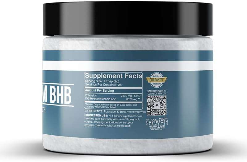 Earthborn Elements Potassium D-Beta-Hydroxybutyrate 8 oz, Potassium BHB, Always Pure - Image 3