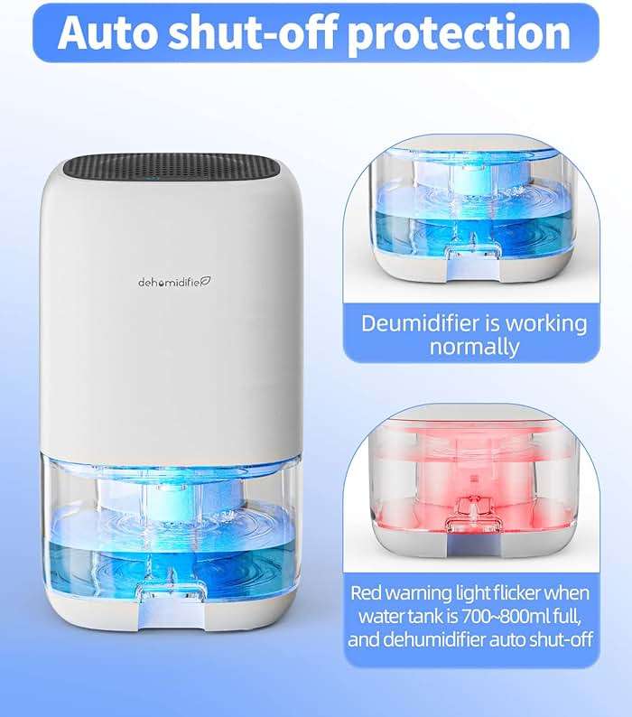 Dehumidifier, 35 OZ Small Dehumidifiers for Bedroom for Home, Quiet with Auto Shut Off, Dehumidifiers for Bedroom (280 sq. ft), Bathroom, RV, Closet, White - Image 6