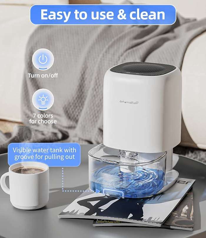 Dehumidifier, 35 OZ Small Dehumidifiers for Bedroom for Home, Quiet with Auto Shut Off, Dehumidifiers for Bedroom (280 sq. ft), Bathroom, RV, Closet, White - Image 7