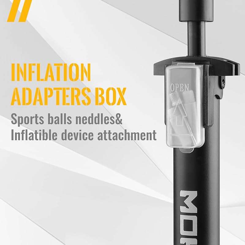 MOHEGIA Bike Floor Pump with Gauge: Air Bicycle Pump with High Pressure 160 PSI,Fits Schrader and Presta Valve -Inflator with Ball Pump Needles for MTB Road Bike, Ball, Balloon, Inflatables - Image 4