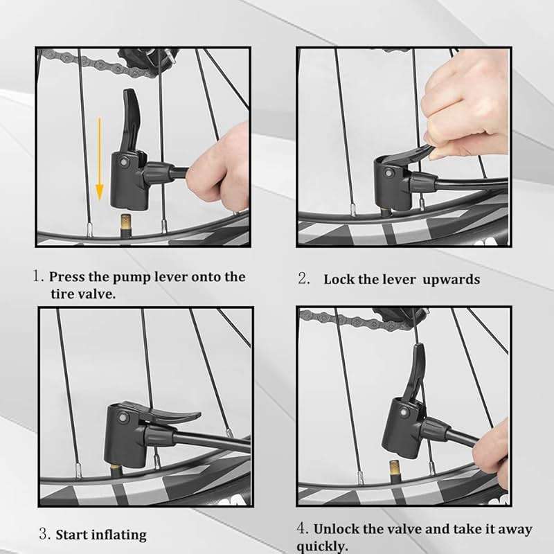 MOHEGIA Bike Floor Pump with Gauge: Air Bicycle Pump with High Pressure 160 PSI,Fits Schrader and Presta Valve -Inflator with Ball Pump Needles for MTB Road Bike, Ball, Balloon, Inflatables - Image 7