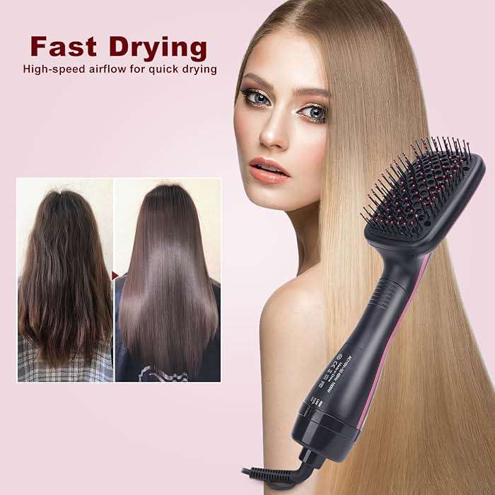 Sonew 2 In 1 Hair Dryer Brush & Straightener Blow Dryer Brush with Negative Ions Detangles & Smooths Hair Reduces Frizz & Static Styler - Image 3
