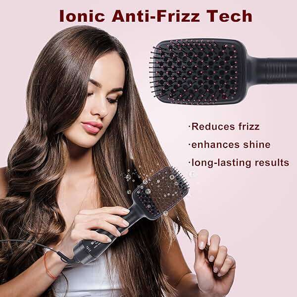 Sonew 2 In 1 Hair Dryer Brush & Straightener Blow Dryer Brush with Negative Ions Detangles & Smooths Hair Reduces Frizz & Static Styler - Image 5