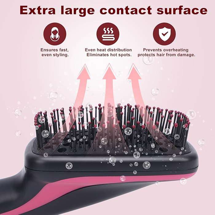Sonew 2 In 1 Hair Dryer Brush & Straightener Blow Dryer Brush with Negative Ions Detangles & Smooths Hair Reduces Frizz & Static Styler - Image 6