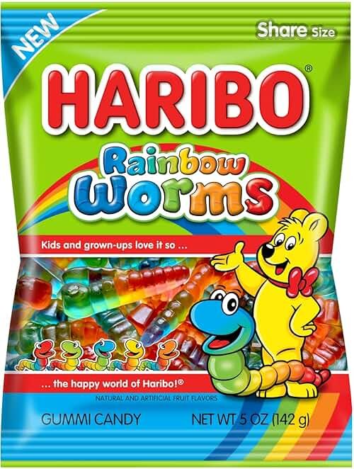 Haribo Rainbow Worms 5 oz. Bag - Product Image