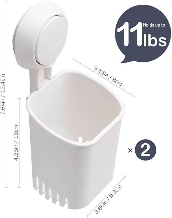 TAILI Bathroom Accessories Set 3 - Soap Holder for Shower & Toothbrush Holder Wall Mounted - Drill-Free with Vacuum Suction Cup for Kitchen & Bathroom, Keep Dry & Easy to Clean - Image 5