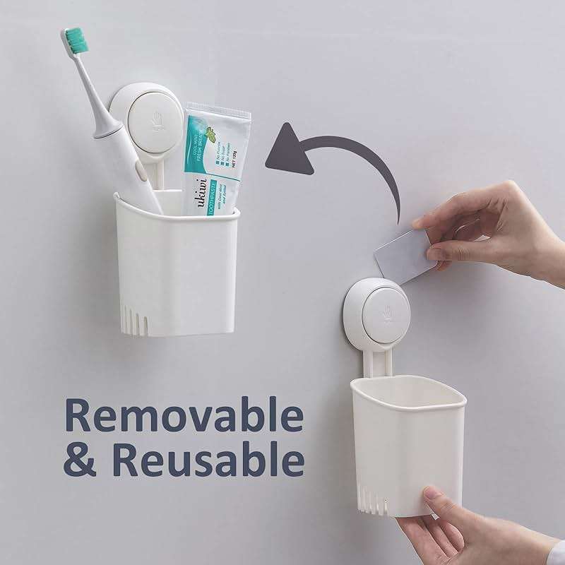 TAILI Bathroom Accessories Set 3 - Soap Holder for Shower & Toothbrush Holder Wall Mounted - Drill-Free with Vacuum Suction Cup for Kitchen & Bathroom, Keep Dry & Easy to Clean - Image 7