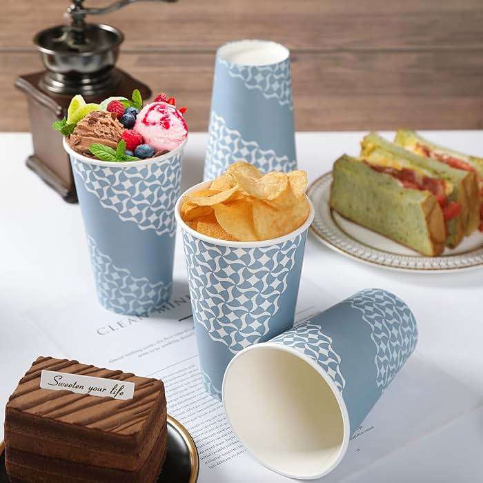 MUCHII 16 oz Paper Coffee Cups, Disposable Paper Cups 210 Count, Disposable Paper Cups for Hot Beverage, Paper Drinking Cups Big for Home use, Office, Restaurant and Events - Image 5