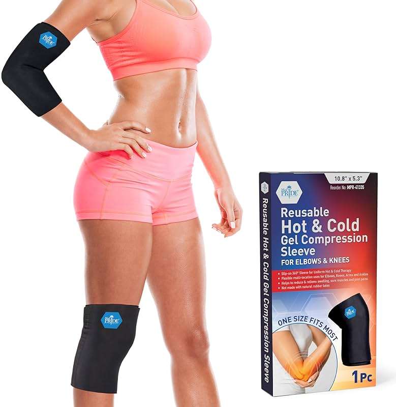 MED PRIDE Gel Compression Sleeve for Elbow, Knee, Arm, Reusable Hot & Cold Therapy for Pain Relief, Swelling, Injuries, Flexible Fit - Image 1