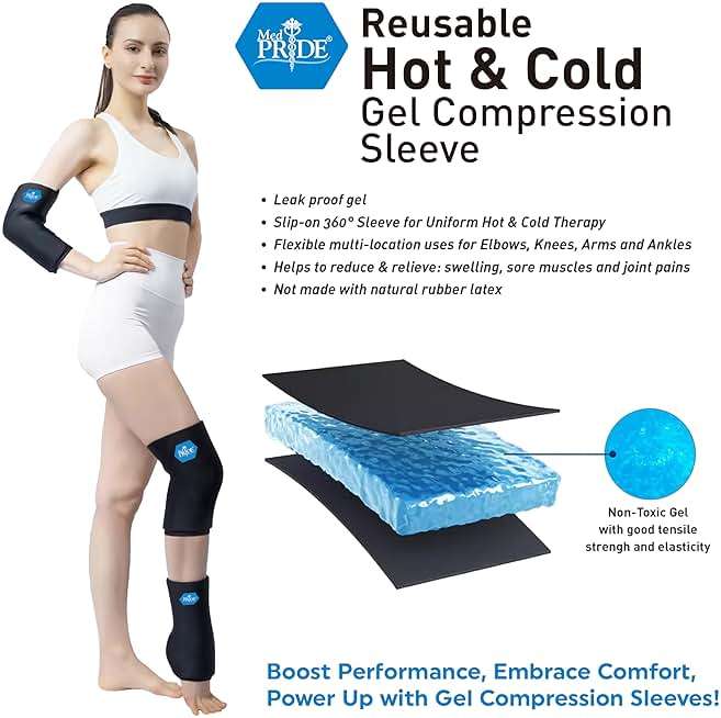 MED PRIDE Gel Compression Sleeve for Elbow, Knee, Arm, Reusable Hot & Cold Therapy for Pain Relief, Swelling, Injuries, Flexible Fit - Image 6