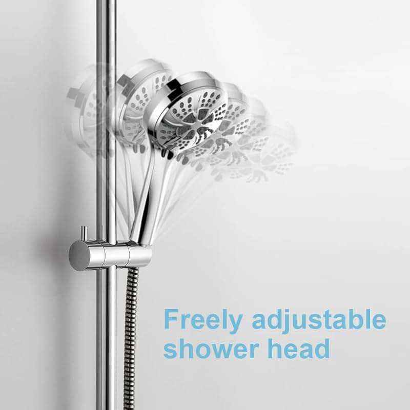 OFFO Shower Slide Bar 28 in Adjustable Installation Distance 19-27 in with 360° Adjustable Handheld Shower Head Holder for Bathroom, Screw Wall Mounted, Chrome Finish - Image 5