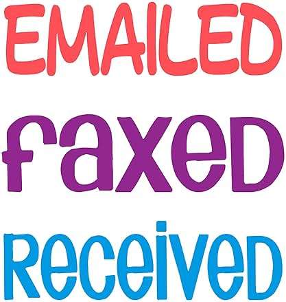 Stakz Pre-Inked Message Stamp – Emailed, Faxed, Received - Pink, Purple, Blue Ink – Impression Size: 5/8” x 1-13/16” - Image 3