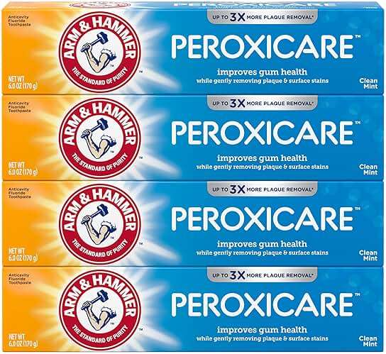 ARM & Hammer Peroxicare Toothpaste for Gum Health, Baking Soda Toothpaste, Clean Mint, 6.0 oz (Pack of 4 - Image 1