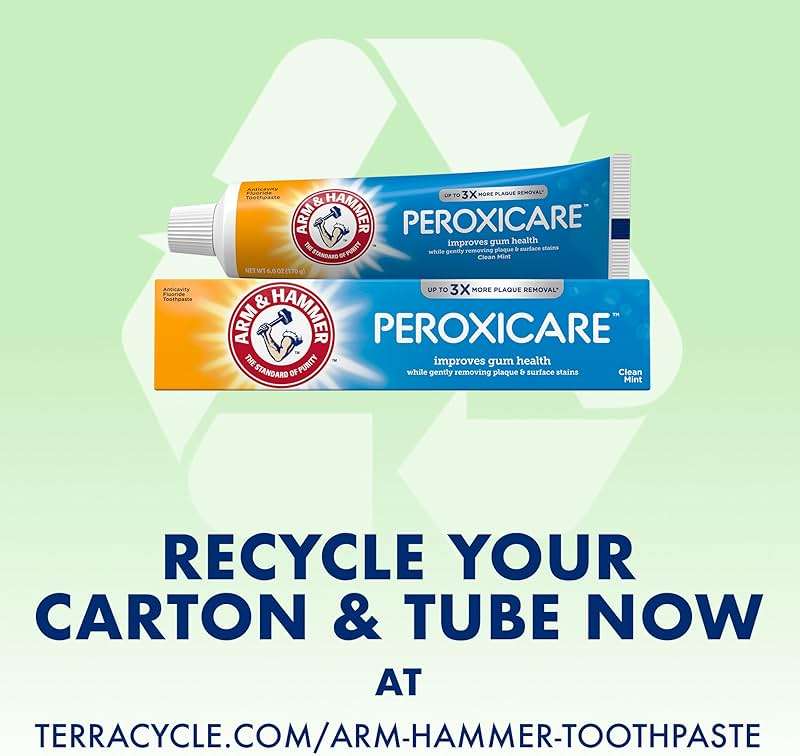 ARM & Hammer Peroxicare Toothpaste for Gum Health, Baking Soda Toothpaste, Clean Mint, 6.0 oz (Pack of 4 - Image 9