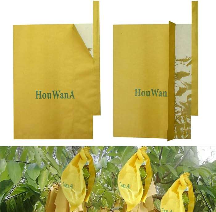 HouWanA Fruit Protection Bags 100pcs Cover Bags 9X11.8inch, for Fruit Trees, Orchard, Trees, Frost, Plants There are Windows to See Inside - Image 1