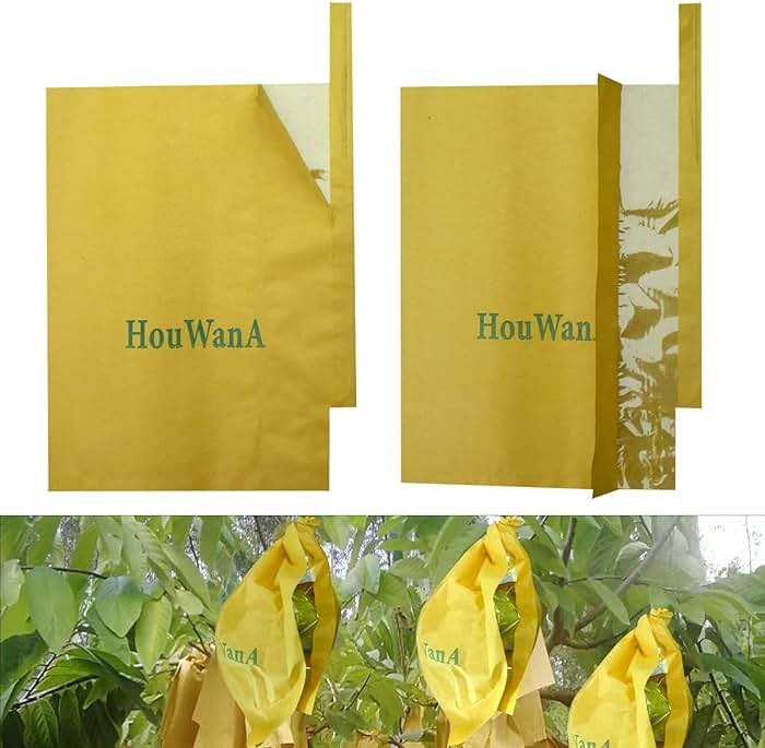 HouWanA Fruit Protection Bags 100pcs Cover Bags 9X11.8inch, for Fruit Trees, Orchard, Trees, Frost, Plants There are Windows to See Inside - Product Image