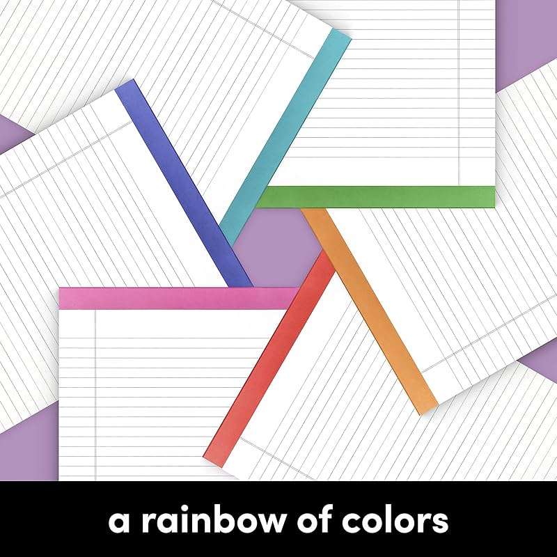 PAPERAGE Lined Legal Pads, (Rainbow), 6 Pack, 50 Sheets Each, Wide/Legal Ruled, Note Pads, Paper, 8.5 inches x 11 inches - Image 5