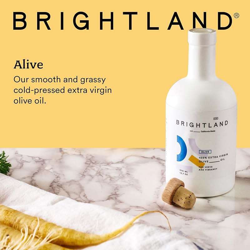 Brightland Alive Extra Virgin Olive Oil, High Polyphenol Cold-Pressed Oil Ideal for Salads, Hummus, Baked Goods & Bread, Made from Arbosana, Arbequina & Koroneiki Olives - 12.7 Fl Oz - Image 2