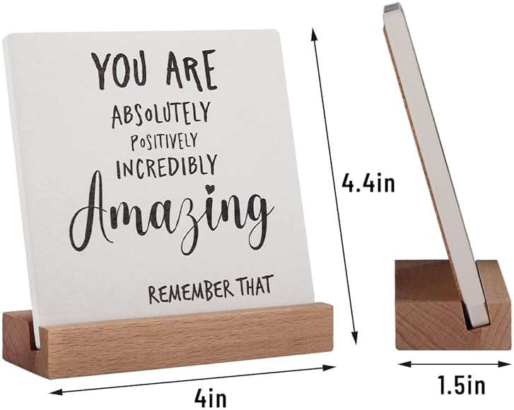 Inspirational Quotes Gifts for Women Friend Coworker Graduate Teen Girl Boy Valentines Day Birthday, Encouragement Decor Signs Cheer Up Hard Time Gifts for Her Him, You are Amazing Motivational Desk Plaque for Office Home - Image 3