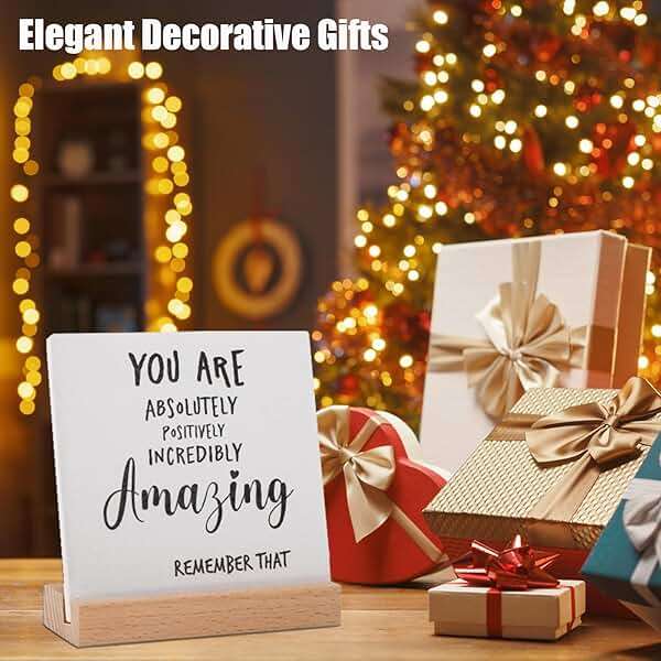 Inspirational Quotes Gifts for Women Friend Coworker Graduate Teen Girl Boy Valentines Day Birthday, Encouragement Decor Signs Cheer Up Hard Time Gifts for Her Him, You are Amazing Motivational Desk Plaque for Office Home - Image 5