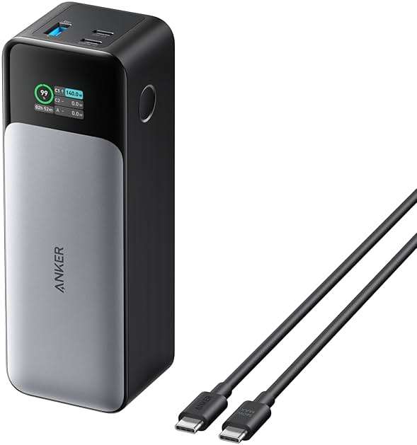 Anker 737 Power Bank, 140W Max 3-Port Laptop Portable Charger, 24,000mAh, Smart Display, Compatible with iPhone 16 / 15 / 14 Series, Vision Pro, Samsung, MacBook, and More - Image 1