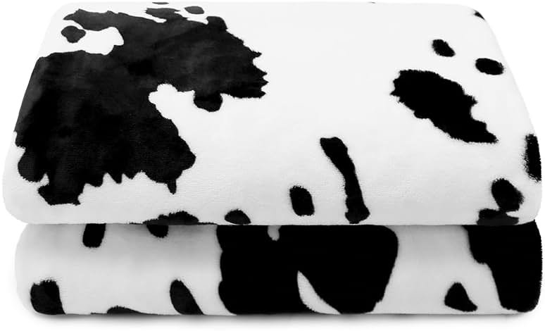 SEEGU Black and White Throw Blanket, 40"x50" | Soft Warm Cozy, For Car Seat Stroller Travel, Home Room Bedroom Decor, All Seasons, Birthday Gifts for Girls Boys - Product Image