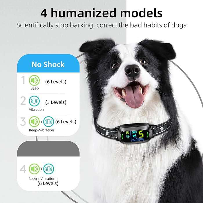 FAFAFROG Dog Bark Collar for Large Medium Small Dogs, Rechargeable Smart Bark Collar, Anti Barking Training Collar with 5 Adjustable Sensitivity Beep Vibration (Black) - Image 3