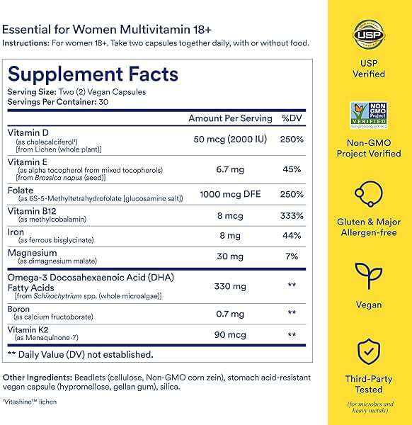 Ritual Women’s 18+ Daily Multivitamin - Key Essential Vitamins and Minerals to Support Energy, Heart, Bone, Brain Health* - Clinical Backed - Vegan - USP Verified - Mint - 60 Capsules - 30 Servings - Image 3