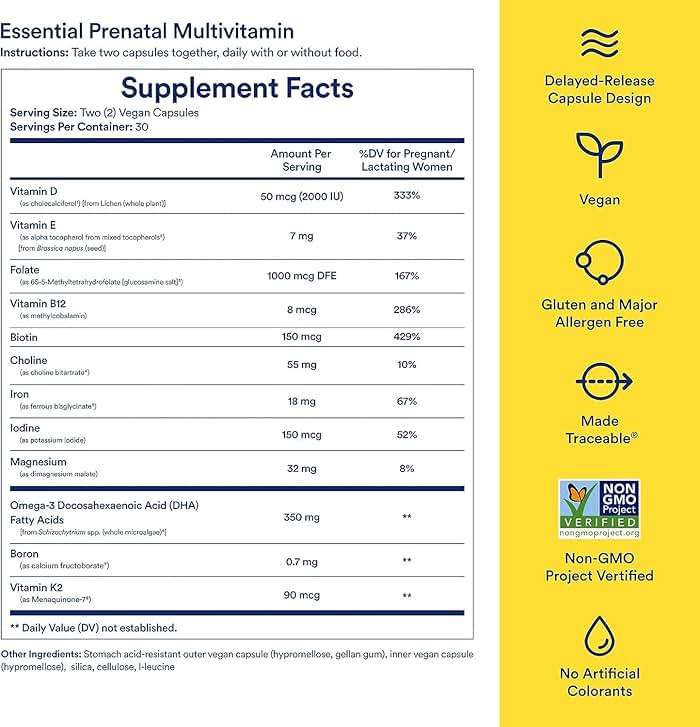 Ritual Prenatal Multivitamin For Women - Key Essential Vitamins and Minerals To Support Mom and Baby During Pregnancy* - Folate, Choline, Omega-3 DHA, Iron - Vegan - Citrus - 60 Capsules - 30 Servings - Image 3