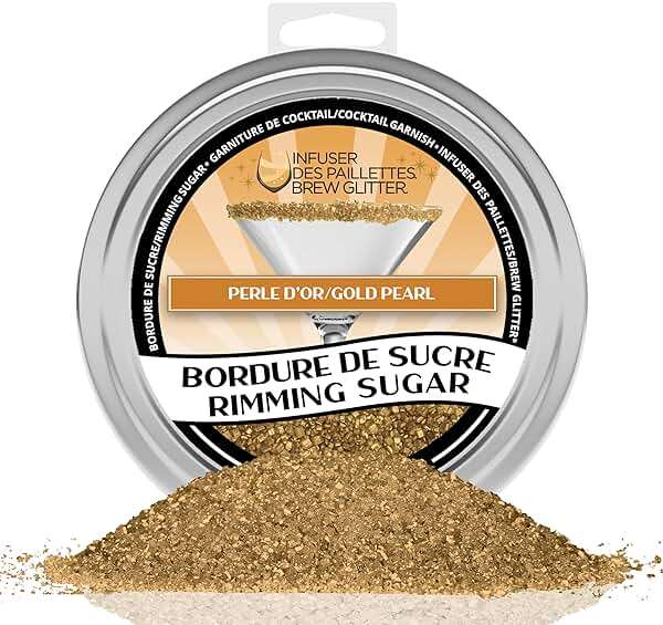 Brew Glitter - Gold Rimming Sugar (4oz, 1x Bar Tin) Cocktail Garnish for Mixed Drinks & Refreshments - Image 5
