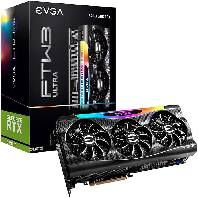 EVGA GeForce RTX 3090 Ti FTW3 Ultra Gaming, 24G-P5-4985-KR, 24GB GDDR6X, iCX3, ARGB LED, Backplate, Free eLeash - Product Image