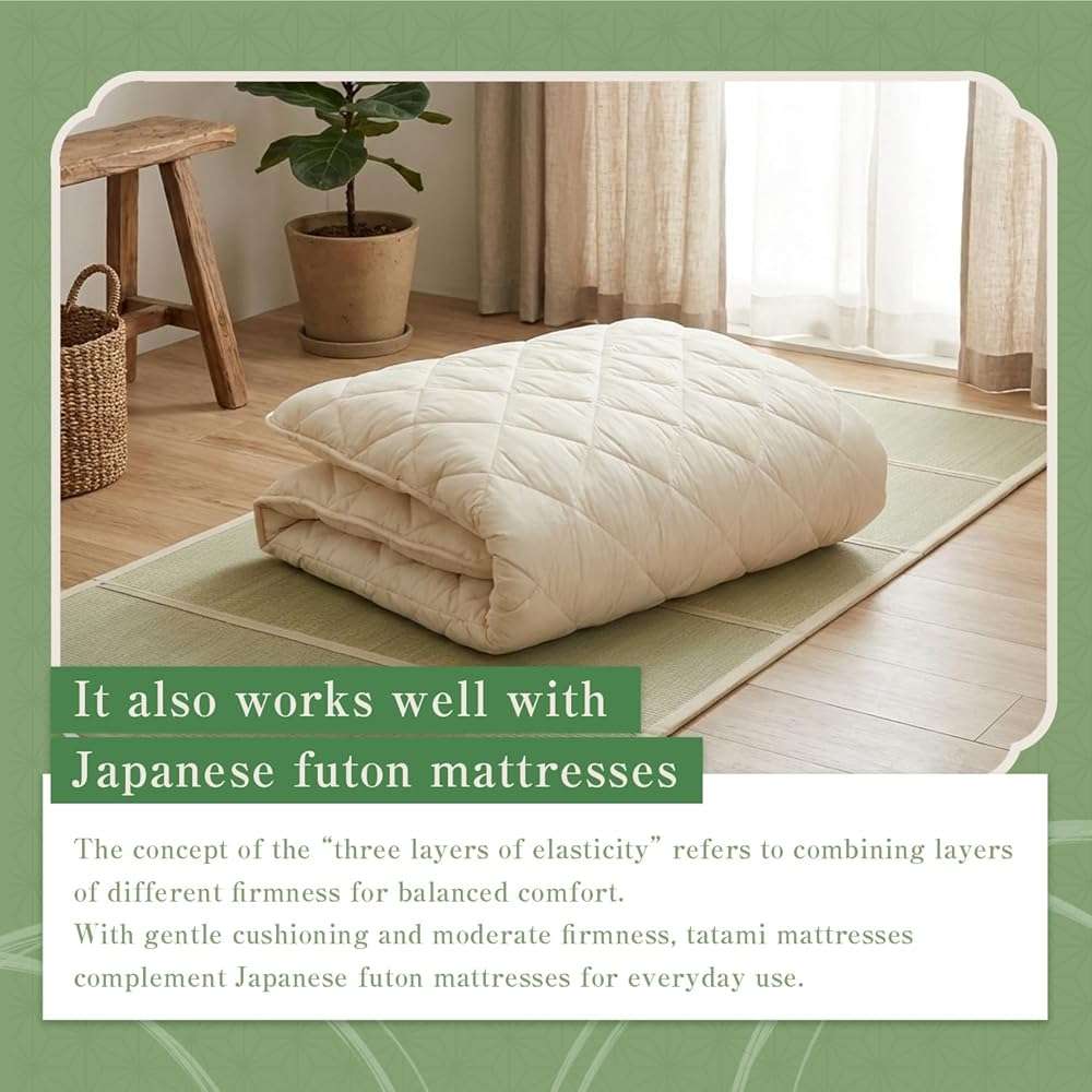 Tatami Mat – Foldable Japanese Tatami Mat Igusa Mattress, Rush Grass Floor Sleeping Futon, Meditation Yoga Zen Tatami, Twin XL by BJDesign - Image 8