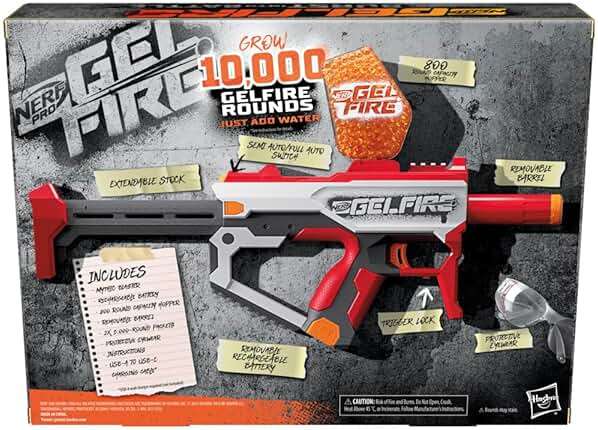 Nerf Pro Gelfire Mythic Full Auto Blaster & 10,000 Gelfire Rounds, 800 Round Hopper, Rechargeable Battery, Eyewear, Ages 14 & Up - Image 6