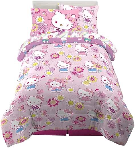 Franco Kids Bedding Super Soft Comforter and Sheet Set with Sham, 5 Piece Twin Size, Hello Kitty - Product Image