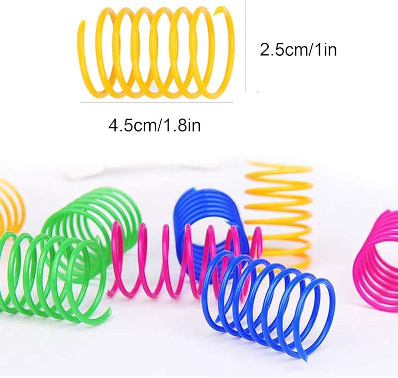 AIMICOCA 120 Pack Cat Spring Toy - Interactive Plastic Coils for Indoor Cats, Colorful Spiral Springs for Swatting, Biting, Hunting - Active Healthy Fitness Play Kitten Toys - Image 3
