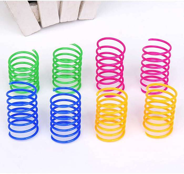 AIMICOCA 120 Pack Cat Spring Toy - Interactive Plastic Coils for Indoor Cats, Colorful Spiral Springs for Swatting, Biting, Hunting - Active Healthy Fitness Play Kitten Toys - Image 5