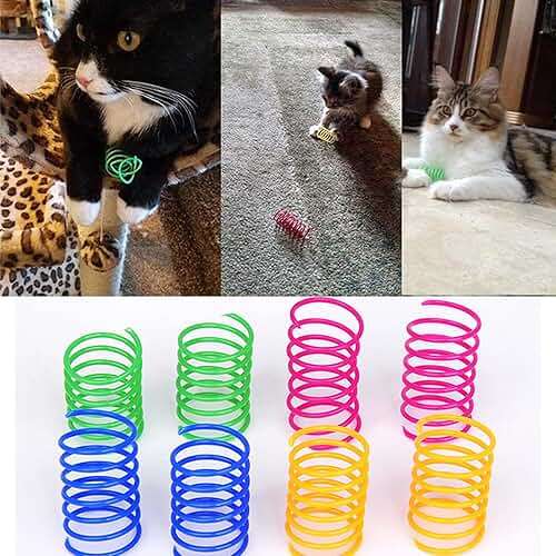 AIMICOCA 120 Pack Cat Spring Toy - Interactive Plastic Coils for Indoor Cats, Colorful Spiral Springs for Swatting, Biting, Hunting - Active Healthy Fitness Play Kitten Toys - Image 6