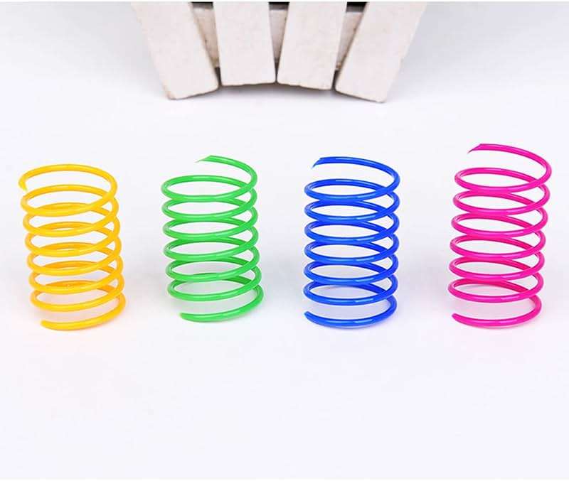 AIMICOCA 120 Pack Cat Spring Toy - Interactive Plastic Coils for Indoor Cats, Colorful Spiral Springs for Swatting, Biting, Hunting - Active Healthy Fitness Play Kitten Toys - Image 7