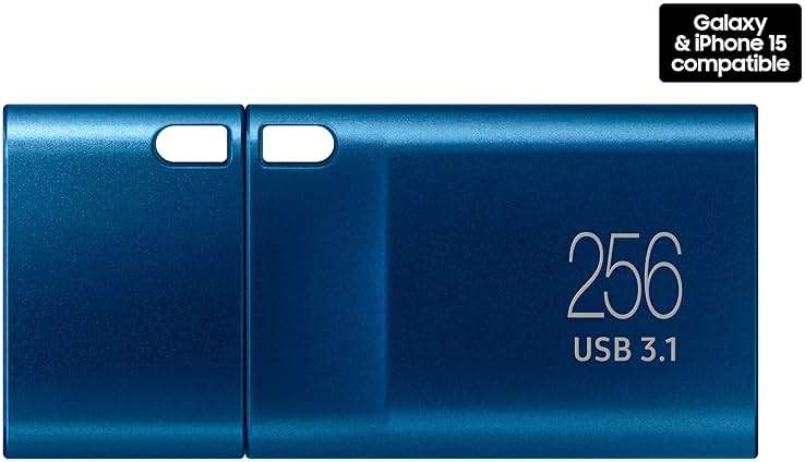 Samsung Type-C USB Flash Drive, 256GB, Transfers 4GB Files in 11 Secs w/Up to 400MB/s USB 3.2 Gen 1 Read Speeds, Compatible w/USB 3.0/2.0, Waterproof, 2022, Blue, MUF-256DA/AM - Image 2