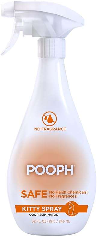 POOPH® Kitty Odor Eliminator – 32 fl oz Bottle – Proprietary Odor-Elimination Technology Works On-Contact – Cat Trees, Toys, Furniture, Bedding – NO Fragrances, NO Harsh Chemicals, Safe & Non-Toxic - Image 1