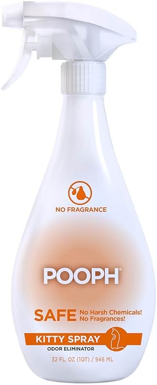 POOPH® Kitty Odor Eliminator – 32 fl oz Bottle – Proprietary Odor-Elimination Technology Works On-Contact – Cat Trees, Toys, Furniture, Bedding – NO Fragrances, NO Harsh Chemicals, Safe & Non-Toxic - Product Image
