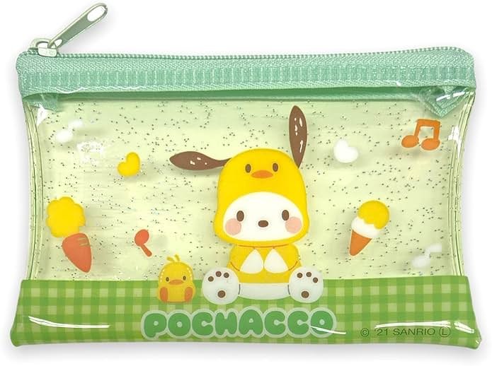 Friend Sanrio Pochacco Accessories Cosmetic Flat vinyl Mini pouch Zipper Case Bag 4.7 in (W) × 3.0 in (H) - Product Image