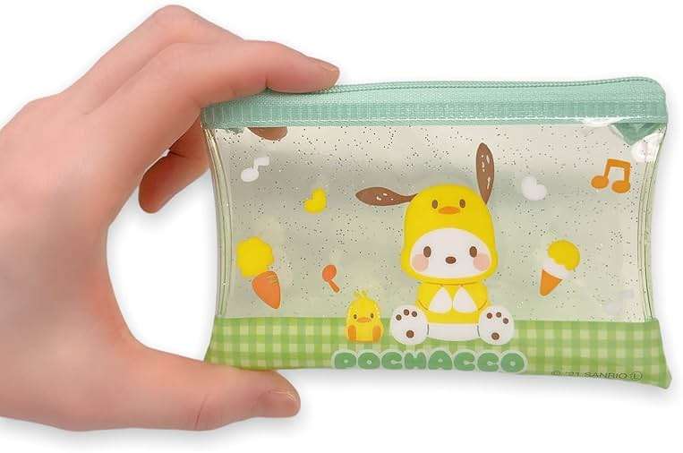 Friend Sanrio Pochacco Accessories Cosmetic Flat vinyl Mini pouch Zipper Case Bag 4.7 in (W) × 3.0 in (H) - Image 4